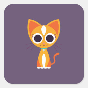 Sticker Carré Purrl le chat