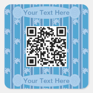 Sticker Carré Puzzle amusant et fantaisie QR Code