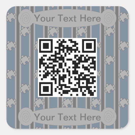 Sticker Carré Puzzle amusant et fantaisie QR Code (Devant)