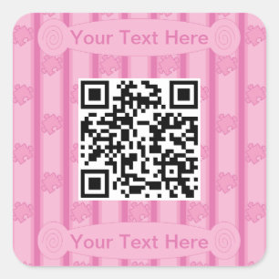 Sticker Carré Puzzle amusant et fantaisie QR Code