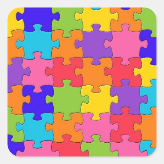Sticker Carré Puzzle Puzzle Puzzle Puzzle (Devant)
