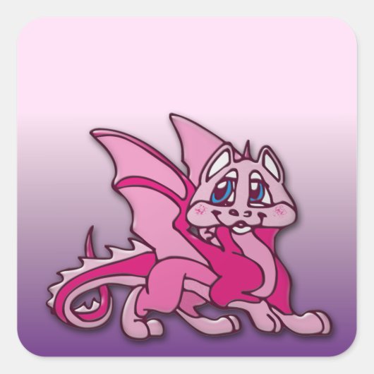 Sticker Carré Pynky le dragon (Devant)