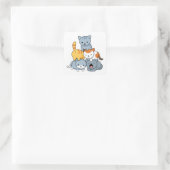 Sticker Carré Pyramide de chats - Groupe de chats (Sac)