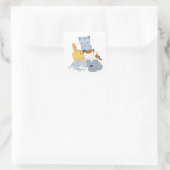 Sticker Carré Pyramide des chats - Groupe de chats (Sac)