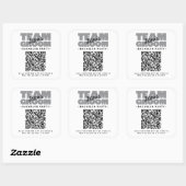 Sticker Carré QR Code Bachelor Party Acheter Drink Team Groom Br (Feuille)