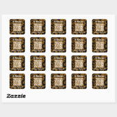 Sticker Carré QR Code brown groovy lost found (Feuille)