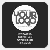 Sticker Carré QR Code Customizable Modern Black Business Card (Devant)