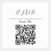 Sticker Carré QR Code En Ligne Rsvp (Devant)