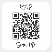 Sticker Carré QR Code En Ligne Rsvp (Devant)
