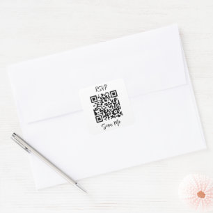 Sticker Carré QR Code En Ligne Rsvp
