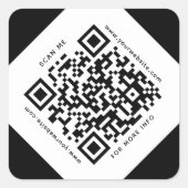Sticker Carré QR Code Entreprise Scannable noir et blanc (Devant)