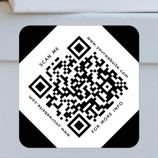 Sticker Carré QR Code Entreprise Scannable noir et blanc
