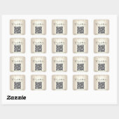 Sticker Carré QR Code Gold Parties scintillant Drives Nom commer (Feuille)