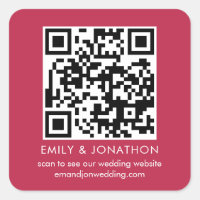 QR Code Mariage Site Web Noms Magenta