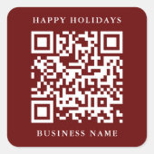 Sticker Carré QR Code minimal Joyeux Joyeux Vacances Affaires Ro (Devant)