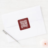 Sticker Carré QR Code minimal Joyeux Joyeux Vacances Affaires Ro (Enveloppe)