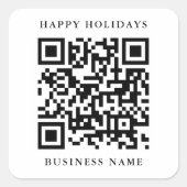 Sticker Carré QR Code minimum de jours fériés heureux (Devant)