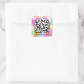 Sticker Carré QR Code Nom promotionnel Contact Holographie Web (Sac)