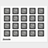 Sticker Carré QR Code Nom promotionnel Contact Web Natural Grey (Feuille)