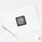Sticker Carré QR Code Nom promotionnel Contact Web Natural Grey (Enveloppe)