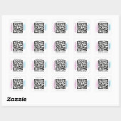 Sticker Carré QR Code Nom promotionnel Contact Web ombre (Feuille)