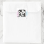 Sticker Carré QR Code Nom promotionnel Contact Web ombre (Sac)