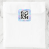 Sticker Carré QR Code Nom promotionnel Contact Web Rose Blue (Sac)