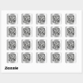 Sticker Carré QR Code Nom promotionnel Contact Web Silver Grey (Feuille)
