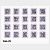 Sticker Carré QR code personnalisé texte en haut en bas lumière  (Feuille)