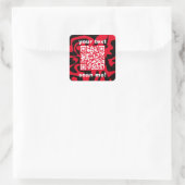 Sticker Carré QR Code Rouge Et Noir Lumineux Moderne (Sac)
