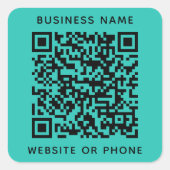 Sticker Carré QR Code Round Business (Devant)