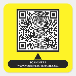 Sticker Carré QR Code Scan ici URL Modèle Business