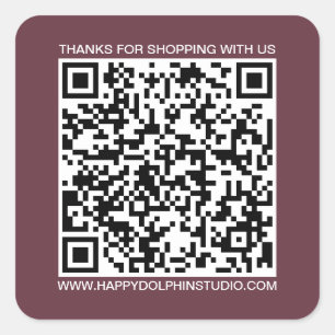 Sticker Carré QR Code Small Business Website Bourgogne