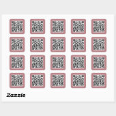 Sticker Carré QR Code Small Business Website Dusty Rose (Feuille)