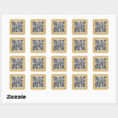 Sticker Carré QR Code Small Business Website Gold Yellow (Feuille)