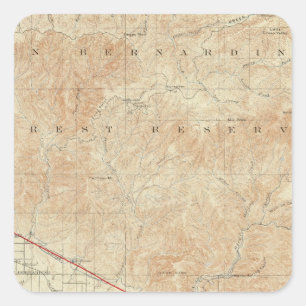 Sticker Carré Quadrilatère de Redlands montrant la crevasse de