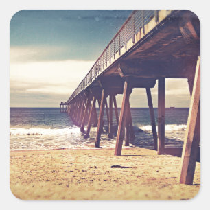 Sticker Carré Quai d'océan Vintage