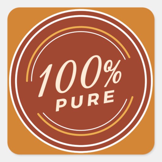Sticker Carré Qualité de produit 100 % pure (Devant)