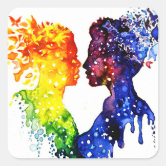 Sticker Carré quand l'amour vous donne des papillons