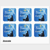 Sticker Carré 'Quand le ciel est arrivé sur terre' Nativité Noël (Feuille)