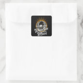 Sticker Carré Quand le soleil rencontre la lune, noir blanc écli (Sac)