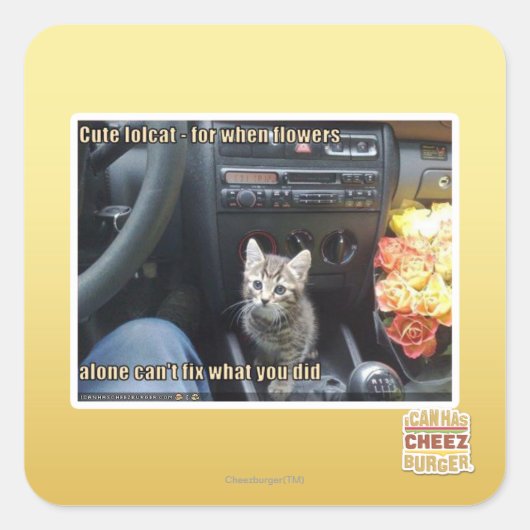 Sticker Carré Quand les fleurs ne suffisent pas (Devant)