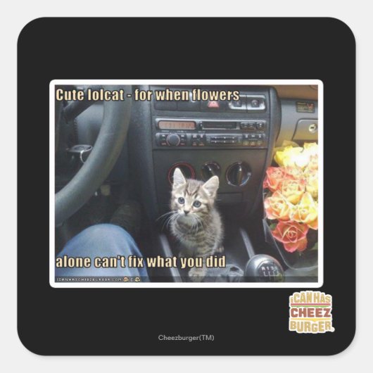 Sticker Carré Quand les fleurs ne suffisent pas (Devant)