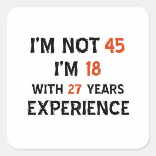 Sticker Carré quarante-cinquième conceptions d'anniversaire