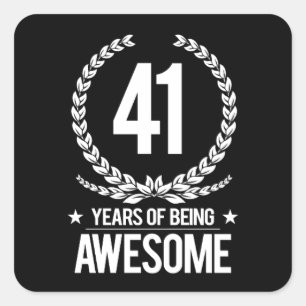 Sticker Carré quarante-et-unième Anniversaire (41 ans d'être
