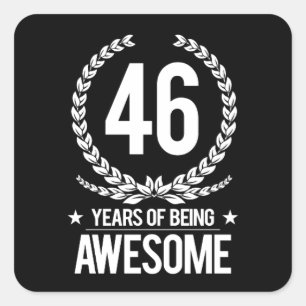 Sticker Carré quarante-sixième Anniversaire (46 ans d'être