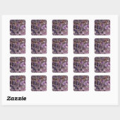 Sticker Carré Quartz d'Améthyste violet Abstrait, granit violet (Feuille)