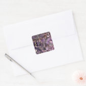 Sticker Carré Quartz d'Améthyste violet Abstrait, granit violet (Enveloppe)