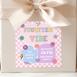 Sticker Carré Quatorze A Vibe Preppy Patch 14ème Fête d'annivers