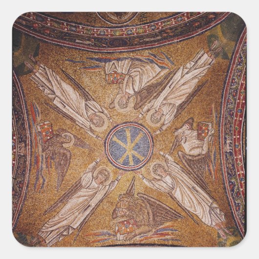 Sticker Carré Quatre anges avec les symboles de (Devant)